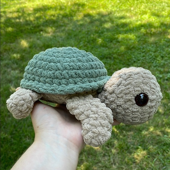 Sea Turtle Stuffie Amigurumi Sea Turtle Plushie Handmade Crochet - Picture 8 of 8